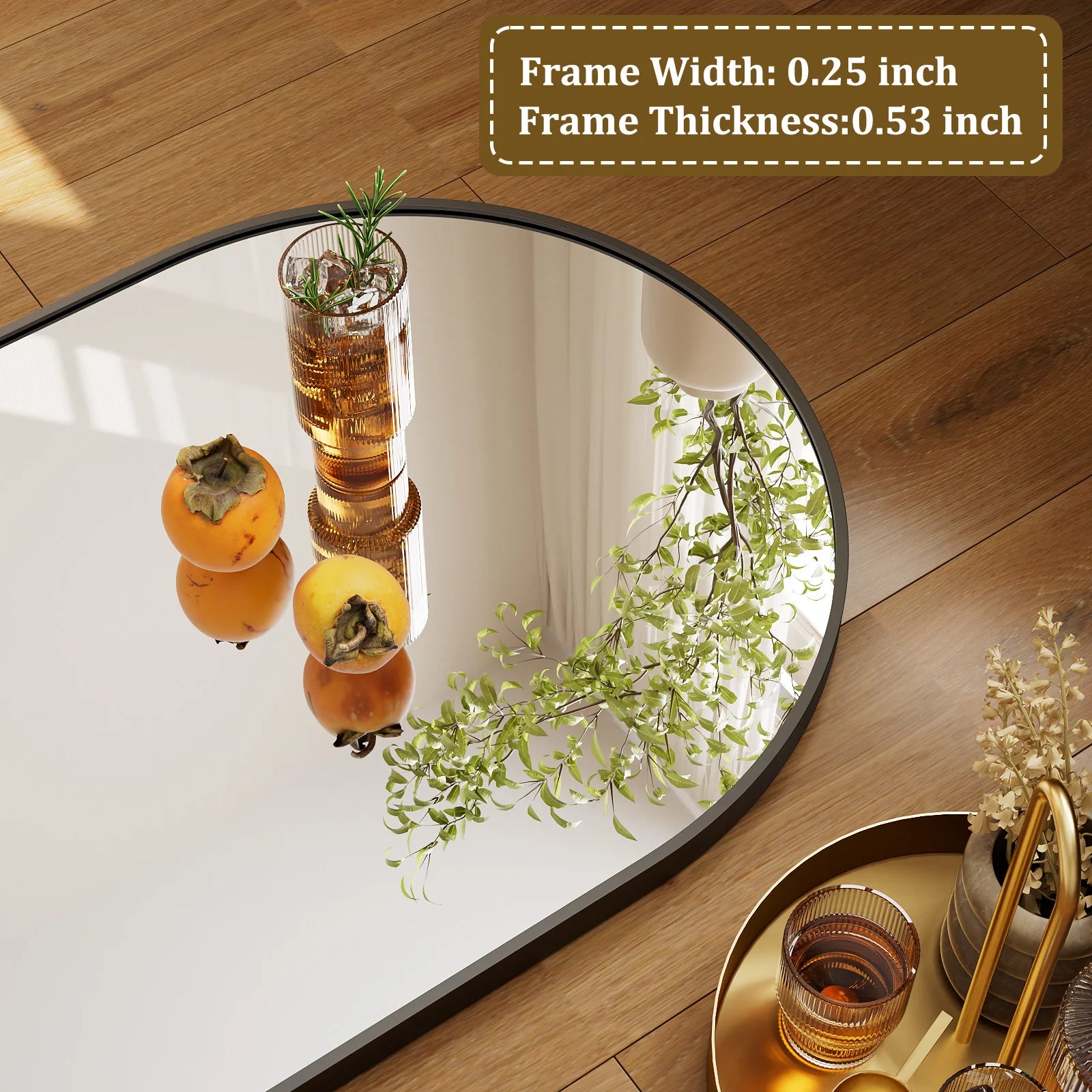 Arched Aluminum Alloy Framed Full Length Mirror