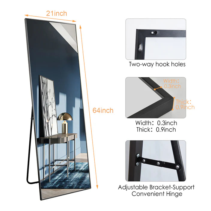 Full Length Mirror Standing Rectangle Floor Wall Mirrors