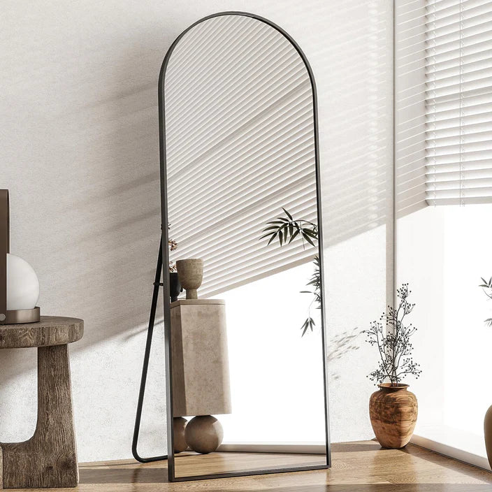Arch-Top Full Length Mirror Floor Mirrors with Stand Wall-Mounted