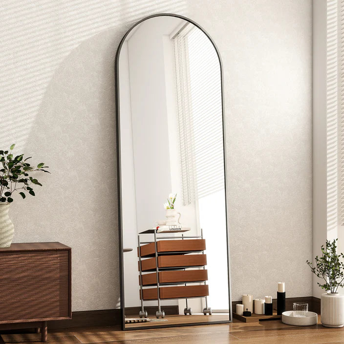 Arch-Top Full Length Mirror Floor Mirrors with Stand Wall-Mounted