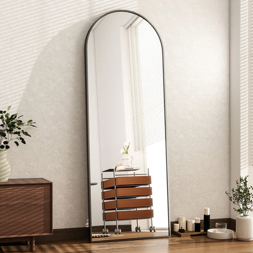 Arch-Top Full Length Mirror Floor Mirrors with Stand Wall-Mounted