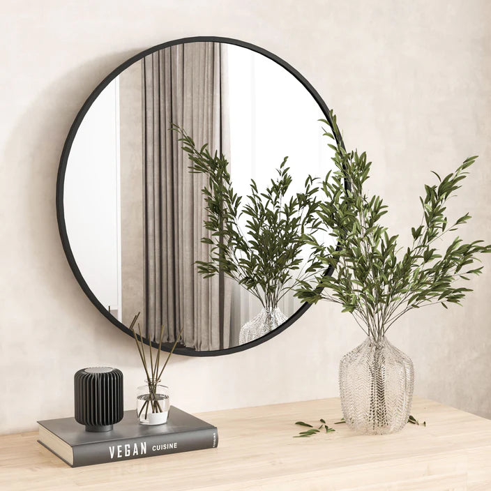Circle Mirror - Stylish Wall Mounted Round Mirror With Metal Frame